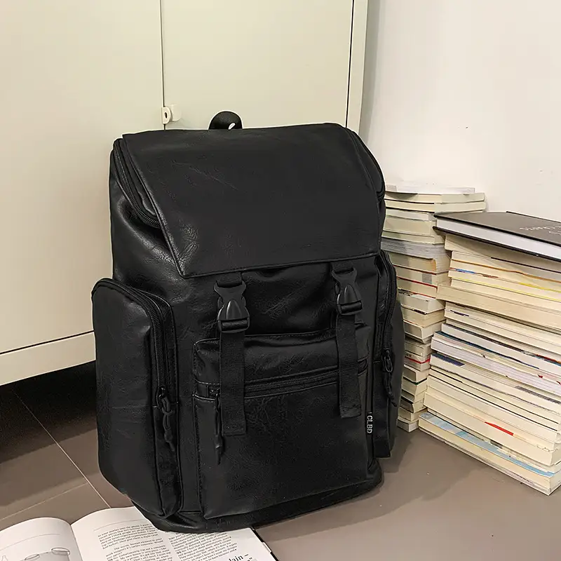 Retro Matte Leather Laptop Backpack