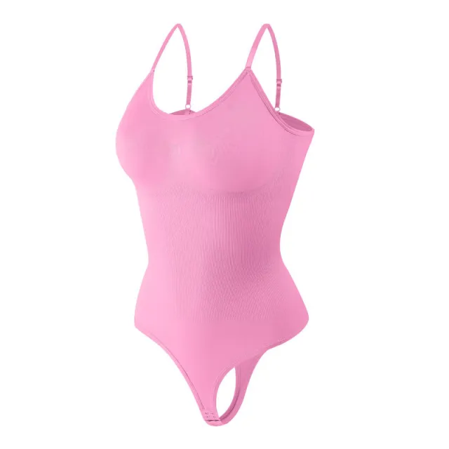 Body shaping Corsets T back Plus Size Hip lift And Belly Shaping Corset Sling Body Backless Seamless Pink - Shop at LoveMi