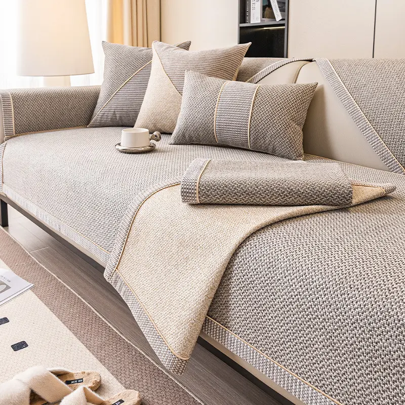 Japanese-style Woven Cotton And Linen Sofa Cushion