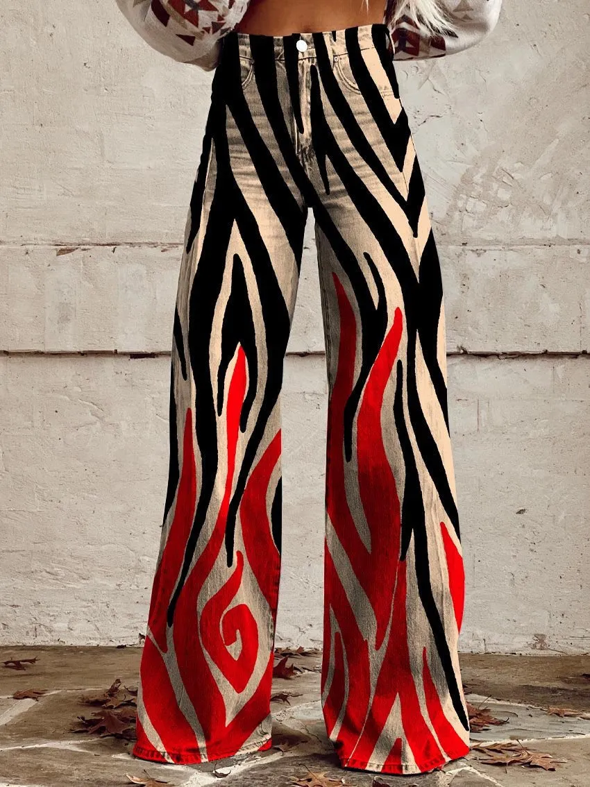 Horn Simulation Denim Trousers Loose Pants For Women - Z7-3Xl