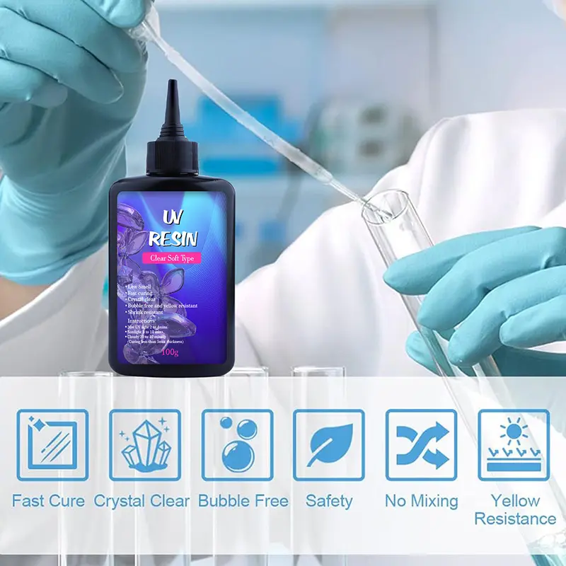 Uv Transparent Soft Epoxy Crystal Glue Yellow