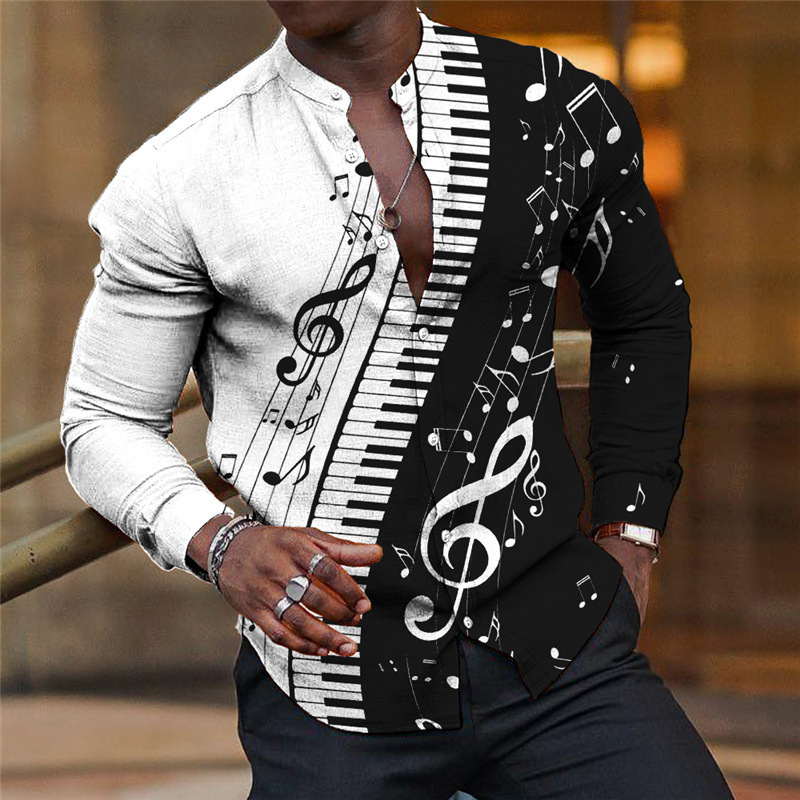 Mens Breathable Long-sleeve Printed Shirt ZJCS SLBA S