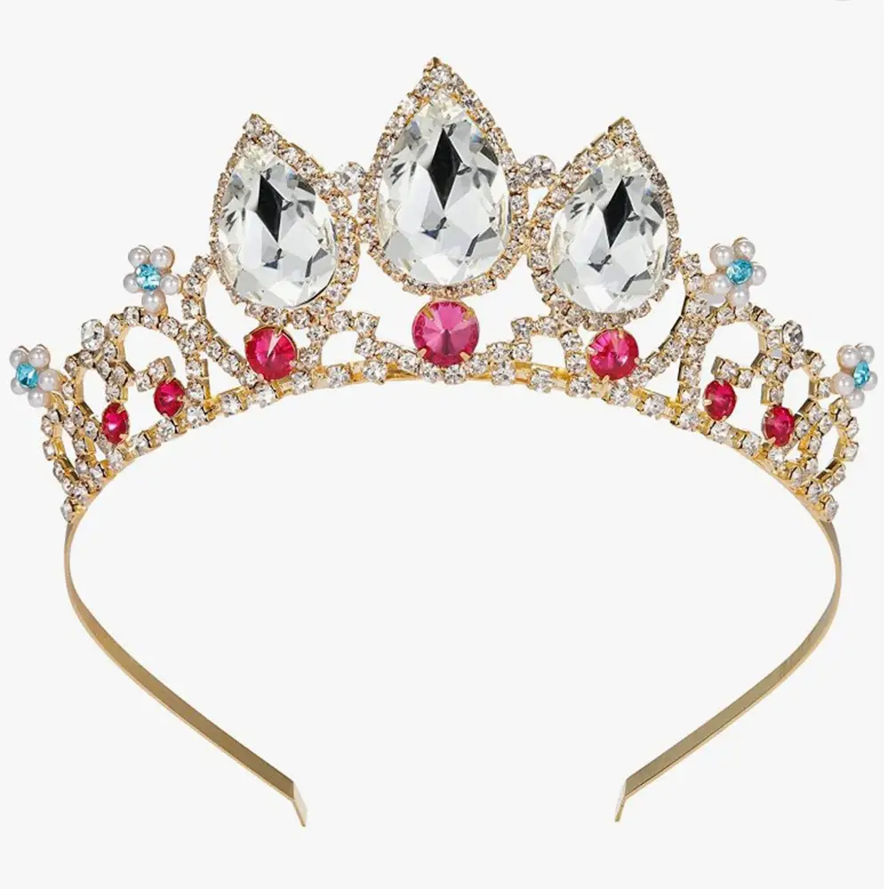 Crown Hair Ornament Water Drop Decoration Crown Girl Rhinestone Hairpin