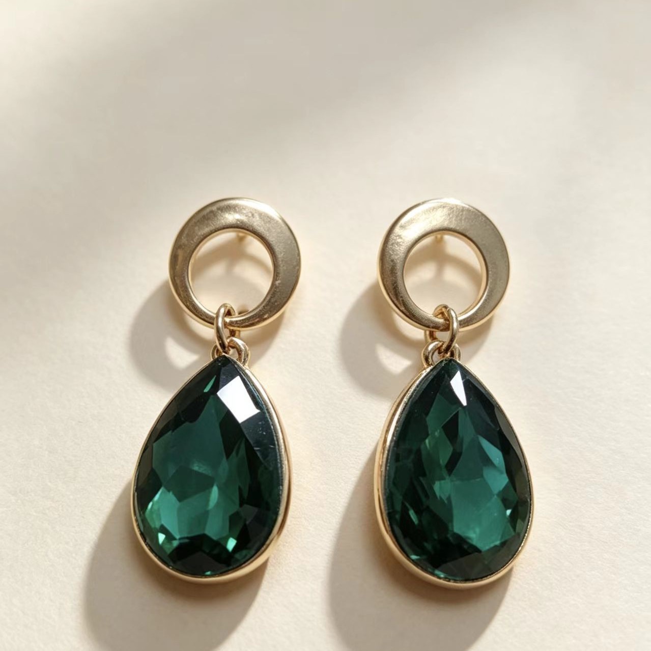Classic Teardrop Glass Womens Earrings