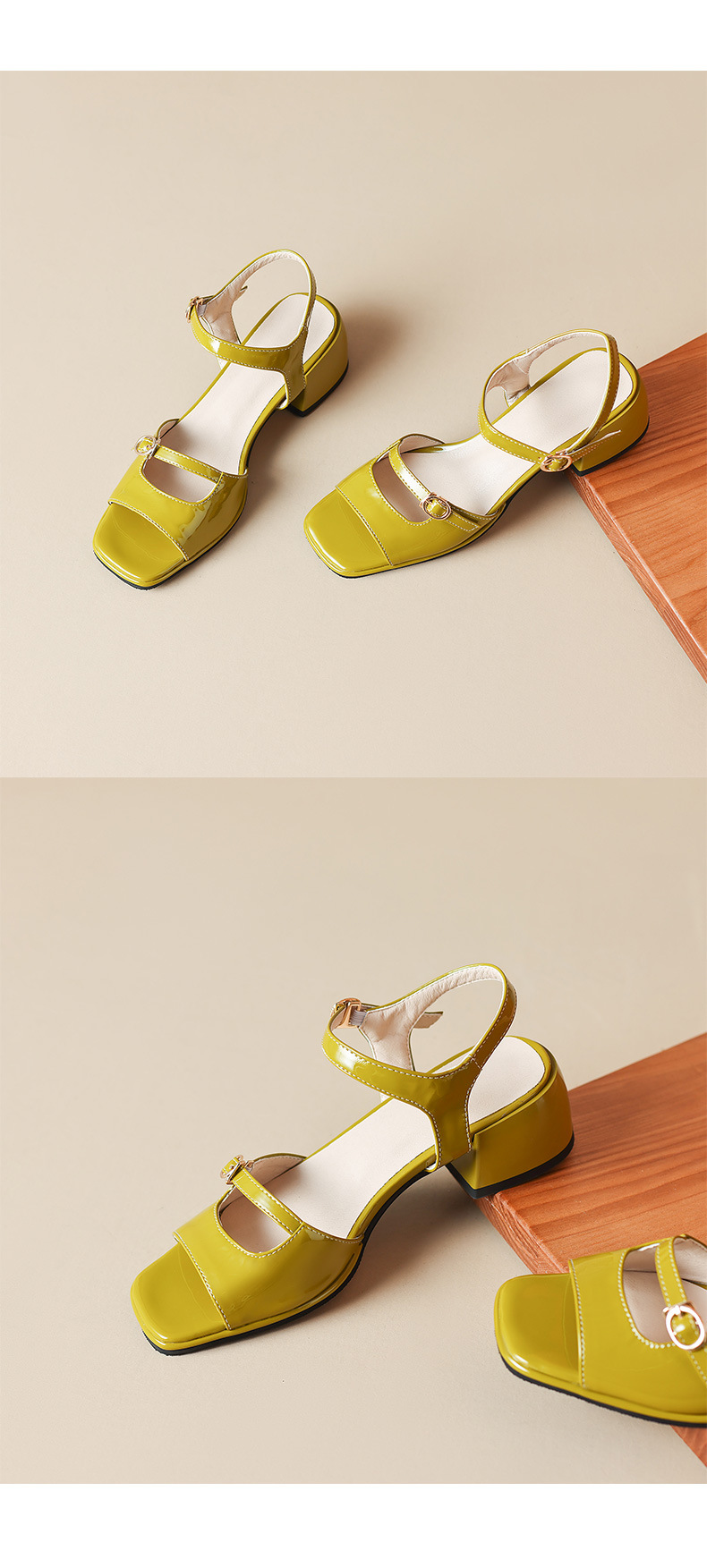 Chunky Heel Ankle-Strap Sandals — detail view 12