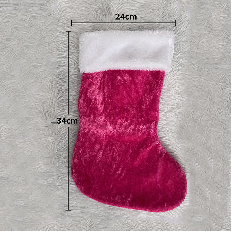 Dark Pink Velvet-Style Christmas Stocking — product details