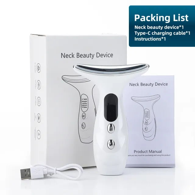 Neck Beauty Instrument The Third Gear Adjust Neck Eye Lifting And Tightening Fade Wrinkles Vibrator White - Shop at LoveMi