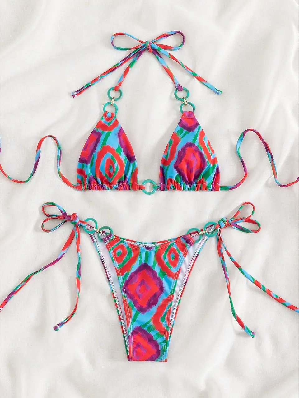 Women's Fashion Casual Lace Up Split Swimsuit