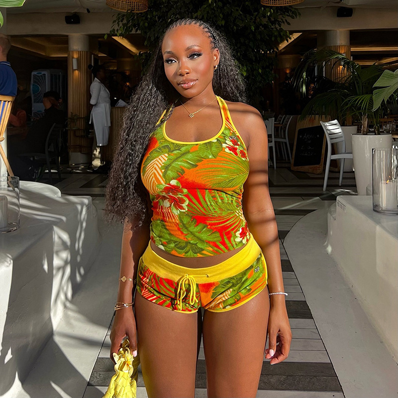 Women's Rope Bum Lift Shorts Sports Suit