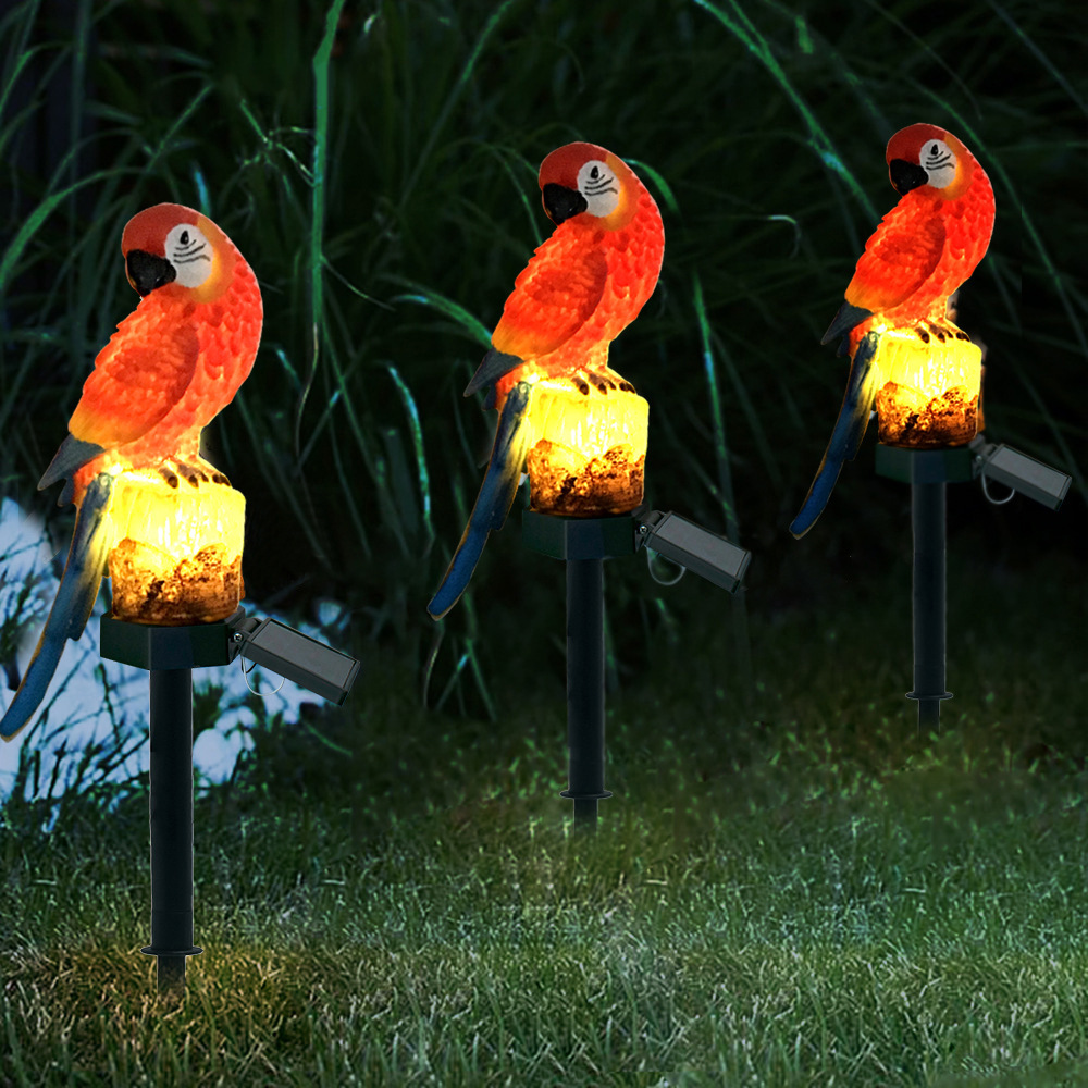 Solar Resin Light Red Parrot