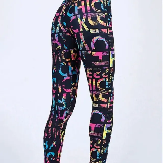 European And American Color Letter Printing High Elastic Yoga Pants - Shop at LoveMi