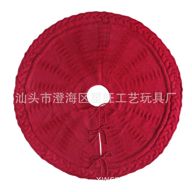 Christmas Knitted Tree Skirt Red Decorations Red - Shop at LoveMi