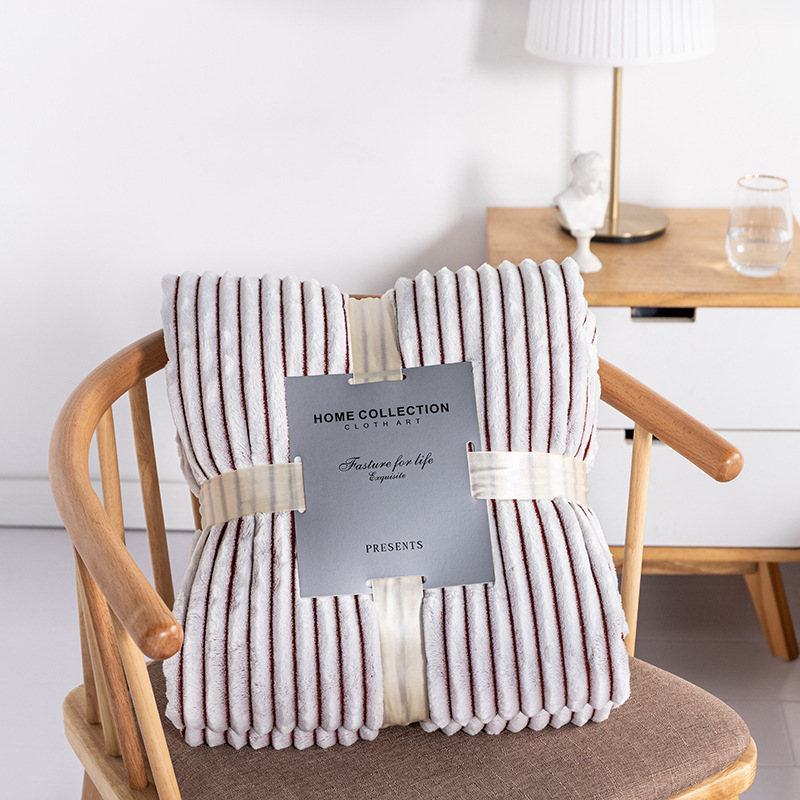 Back Printing Strip Fleece Blanket Nap Blanket