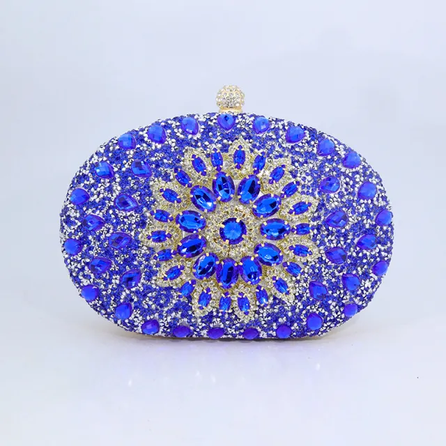 New Sunflower Diamond Evening Bag Women's Cheongsam Formal Dress Evening Handbag Blue - Shop at LoveMi