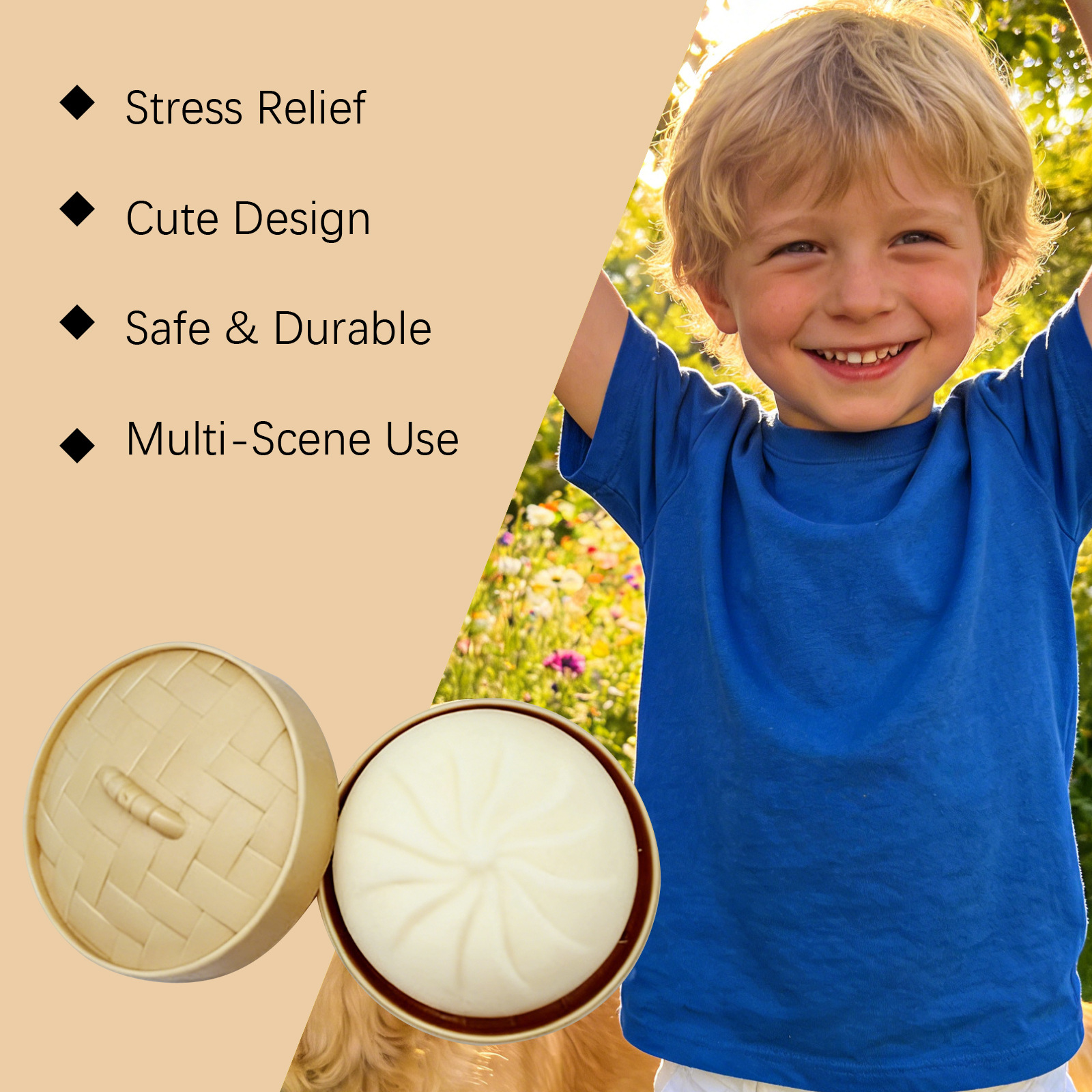 Steamed Bun Squeeze Toy Soft Cutesy Slow-Rebound