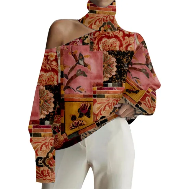 3D Digital Printing Pattern Casual And Comfortable Turtleneck Long Sleeve Sweater Type A - Shop at LoveMi