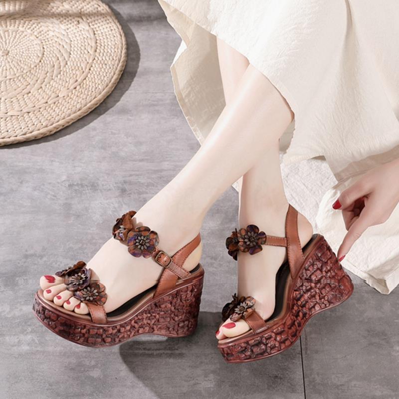Retro-style Plus-size Thick-soled Sandals For Women