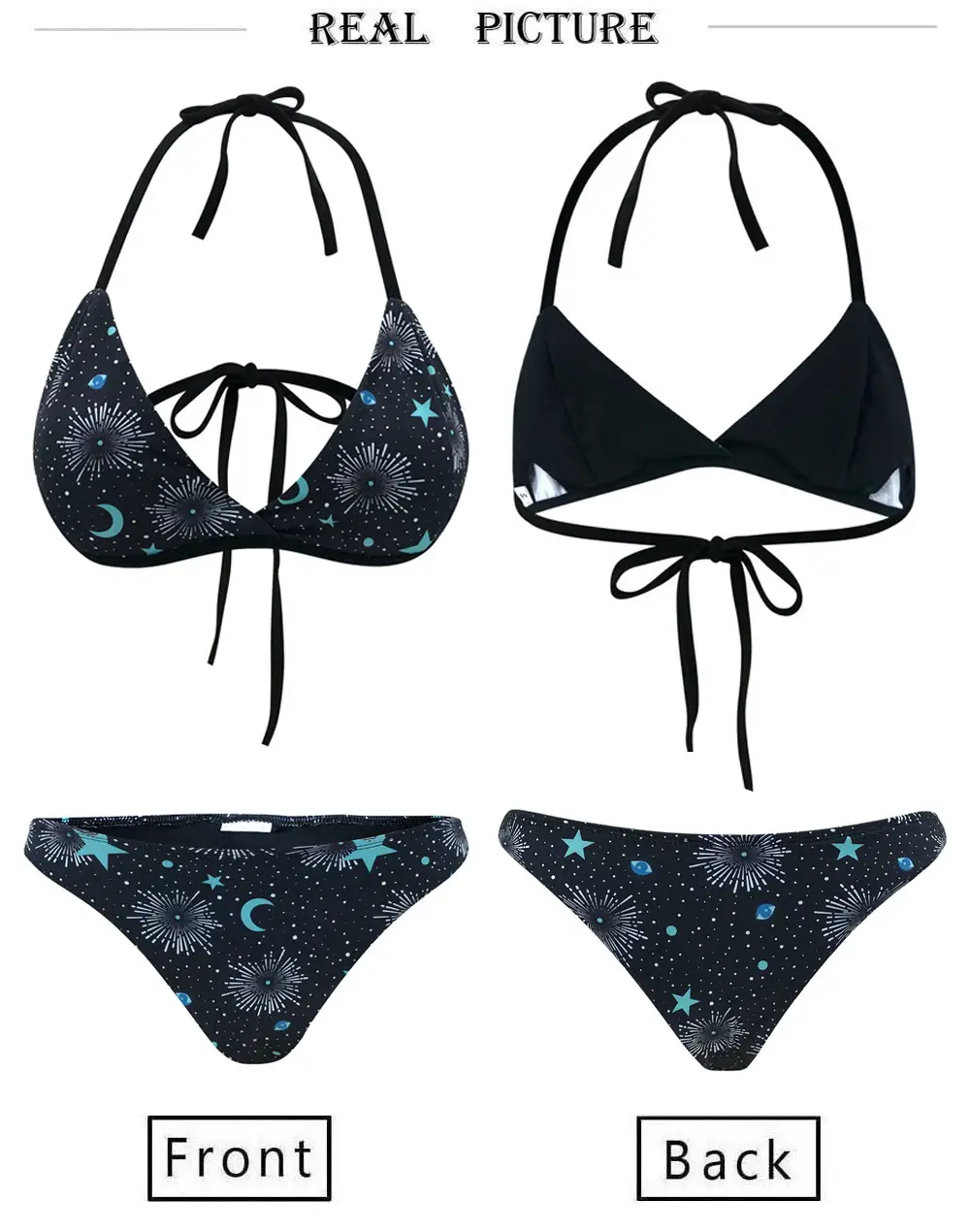 European And American AliExpress Swimsuit Printed Bikini Two Piece Suit With Chest Pad ZC3523