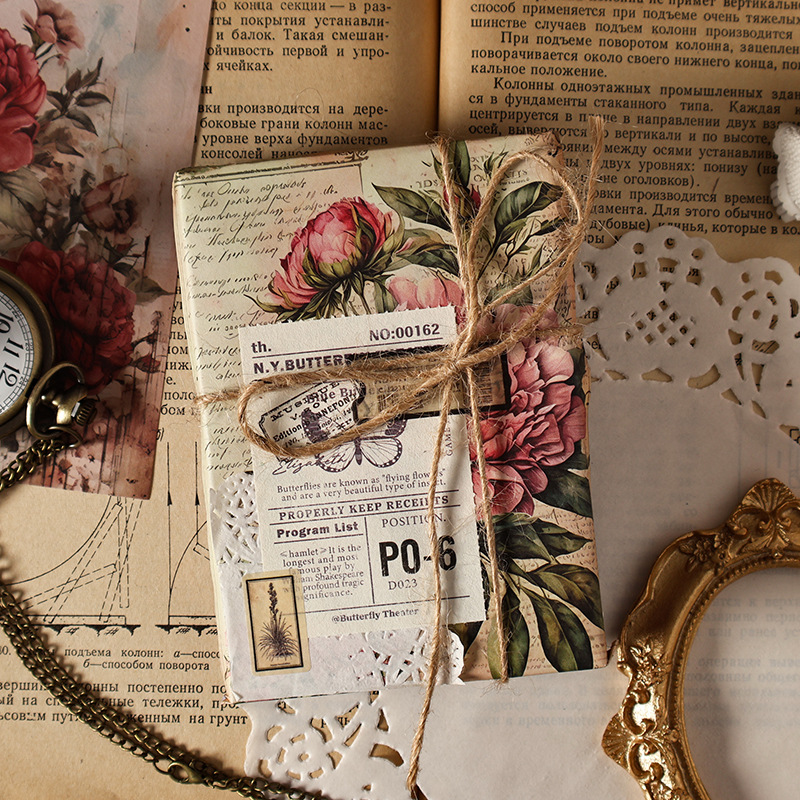 Retro-style Paper Roses For Background Embellishment And Journaling 2
