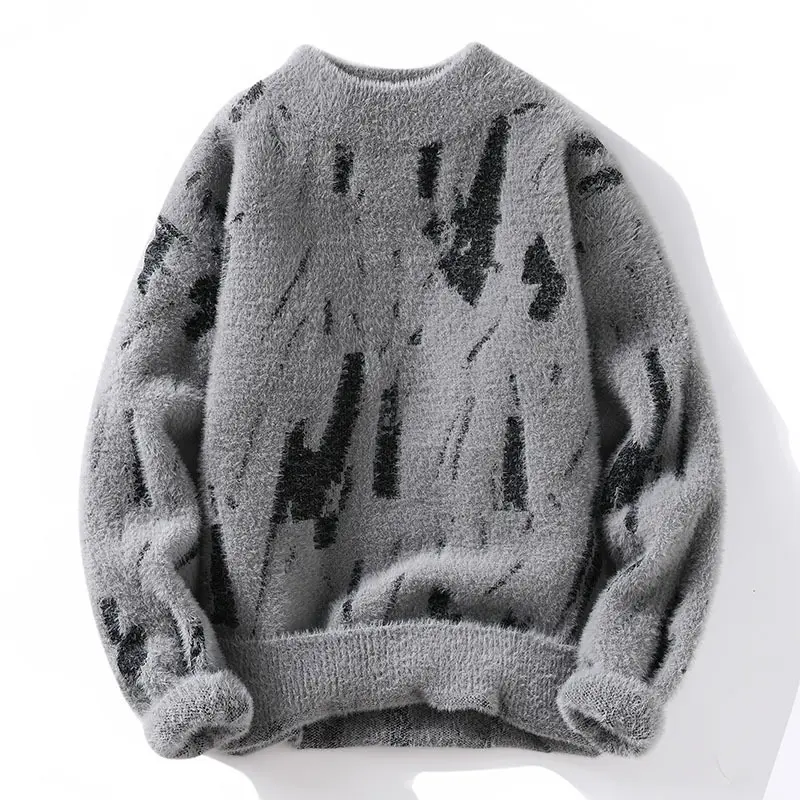 Winter Fleece-lined Thickened Men's Bottoming Sweater Fall and Inner