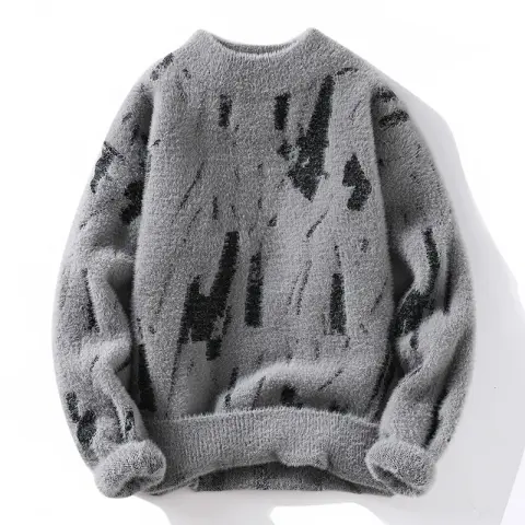 Winter Fleece-lined Thickened Men's Bottoming Sweater Fall and Inner