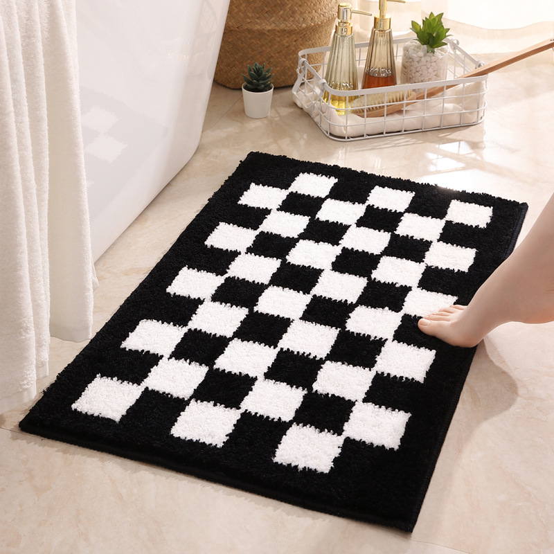 Checkerboard Bathroom Absorbent Floor Mat