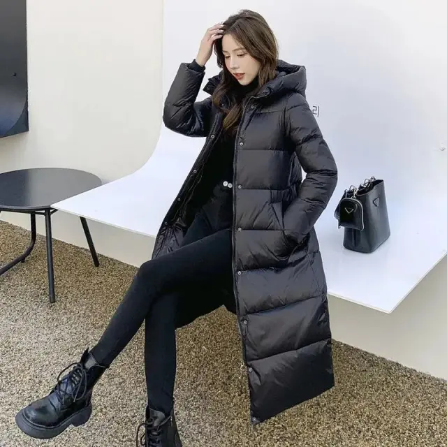 Down Cotton padded Jacket Women's Fashion Simple Thickened Black - Shop at LoveMi