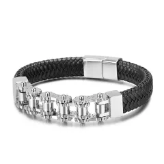 European And American Geometric Hand Jewellery Titanium Steel Chain Bracelet - Silver - View 1
