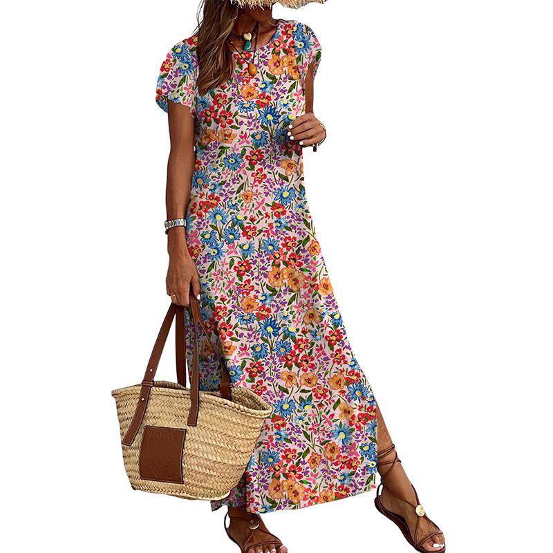 High Waist Print Women's Dress Slim Fit Pullover