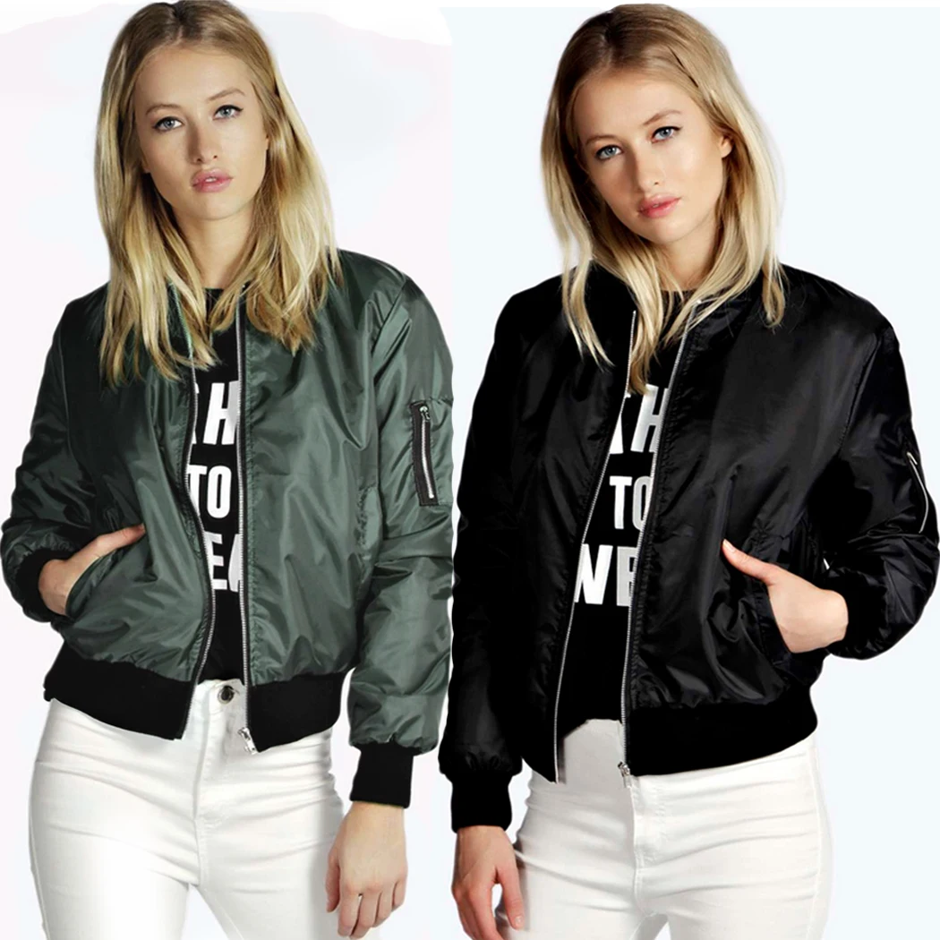 Title 1, Solid Color Short Fashion Zip Jacket for women,...