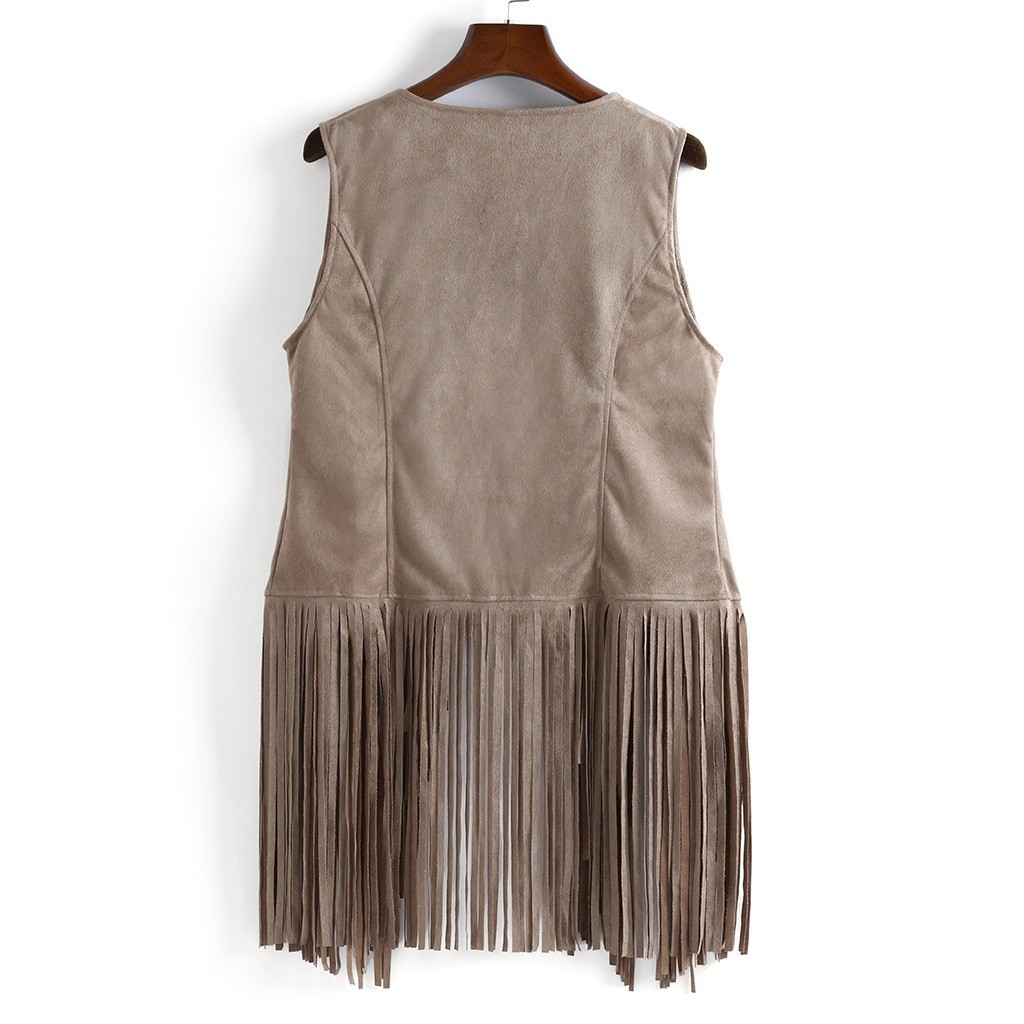 Title 21, Fashion Thin Tassel Sleeveless Vest for Women. ...