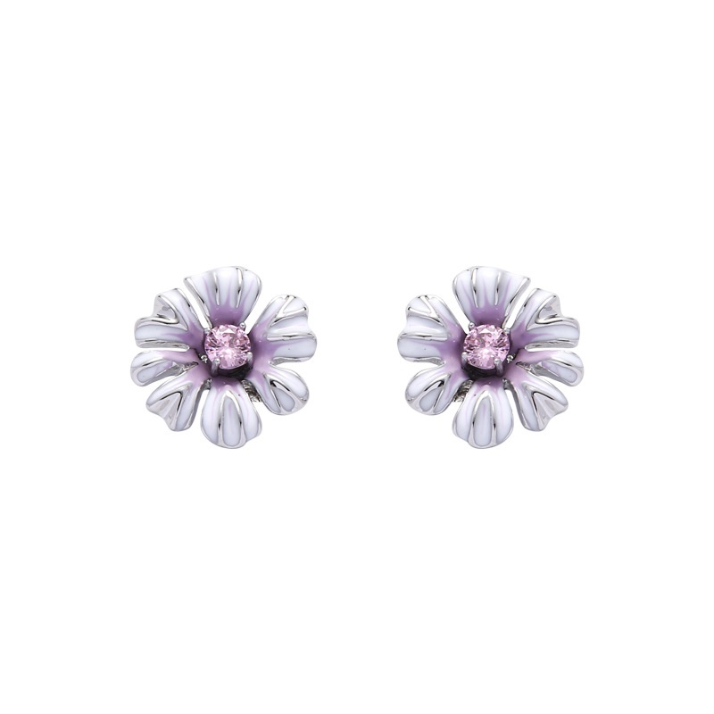 Purple Enamel Earrings Women's All-match