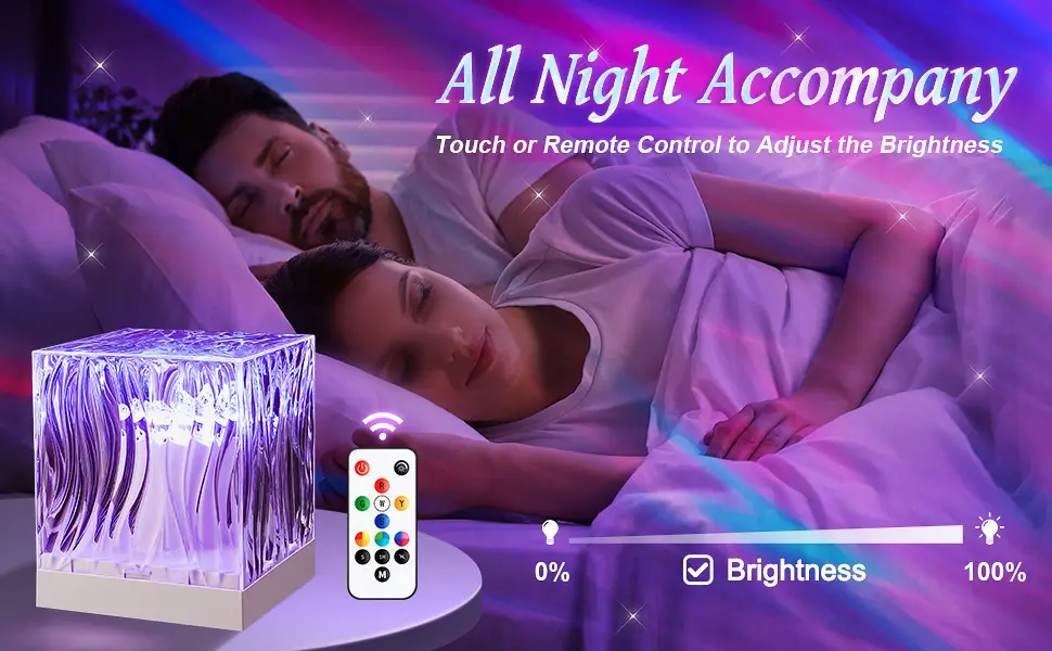 Northern Lights Water Ripple Projection Lamp Ambience Light Gift Bedroom Bedside Lamp Living Room Atmosphere