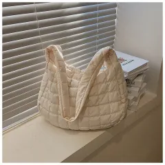 Space Cotton Women's Rhombus Tote Bag - White - View 1