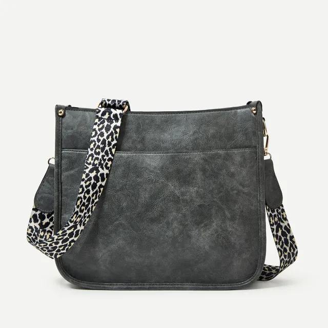 Crossbody Leopard Print Shoulder Large Capacity Totes Gray - Shop at LoveMi