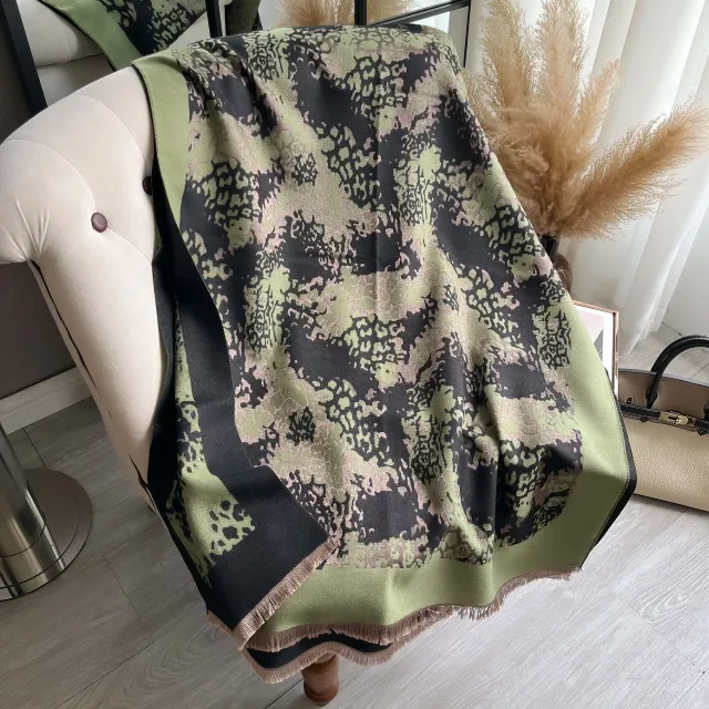 New Leopard Print Long All matching Warm Scarf Green - Shop at LoveMi