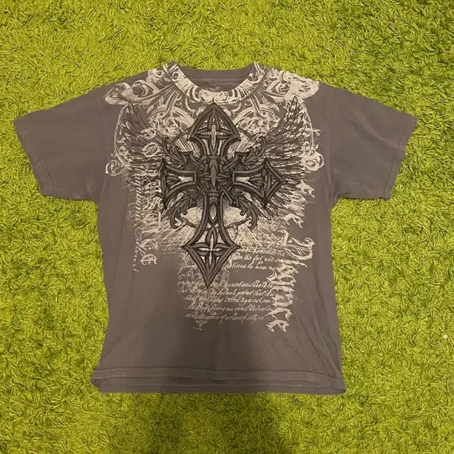 Gray Green Cross Cotton T shirt For Women Olive - Shop at LoveMi