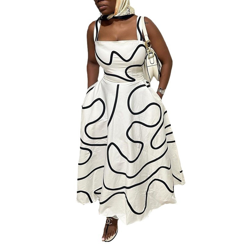 Waist Slimming Mid-length Sling Dress