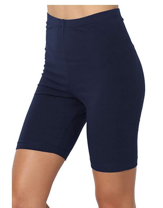 Women's Outer Multicolor Solid Color Flat Yoga Shorts Dark Blue - Shop at LoveMi