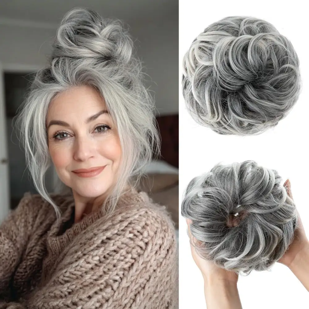 High-temperature Silk Hair Tie Womens Bun Elastic Hairband Voluminous
