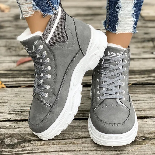 Women's Fleece Ined Warm Rubber Ankle Boots Gray - Shop at LoveMi
