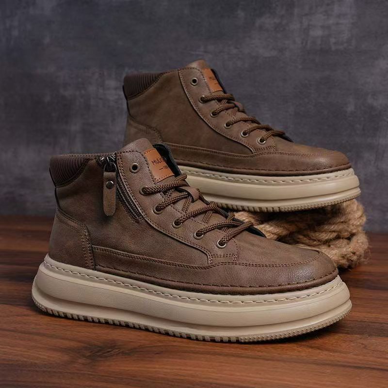 Casual High-top Leather Shoes Men's Martin Boots