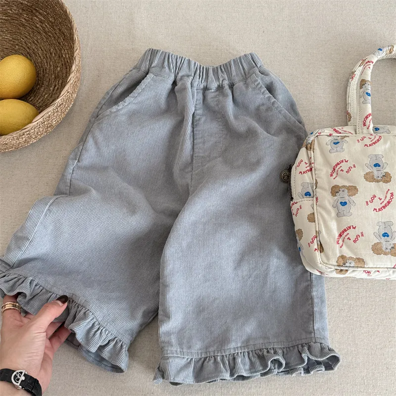 Children's Ninth Girls Corduroy Casual Pants