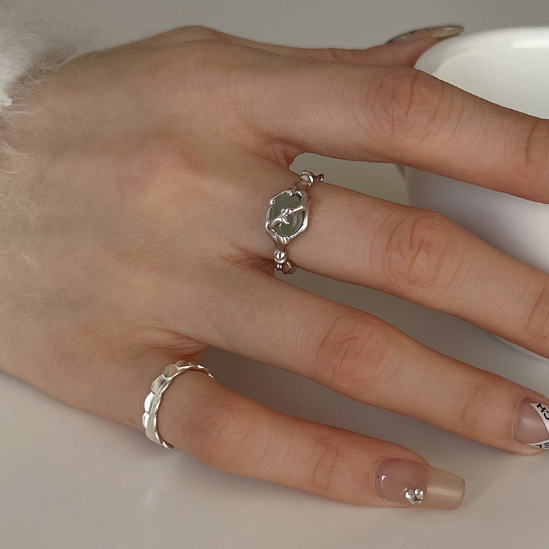 Women's All-match New Chinese Jade Bamboo Ring