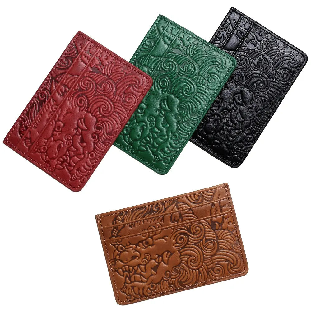 Mens And Womens Genuine Leather Ultra-thin Card
