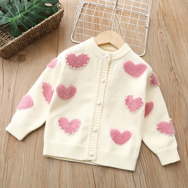 Girl's Sweater Knitwear Pullover Cardigan Top Plus Velvet White - Shop at LoveMi
