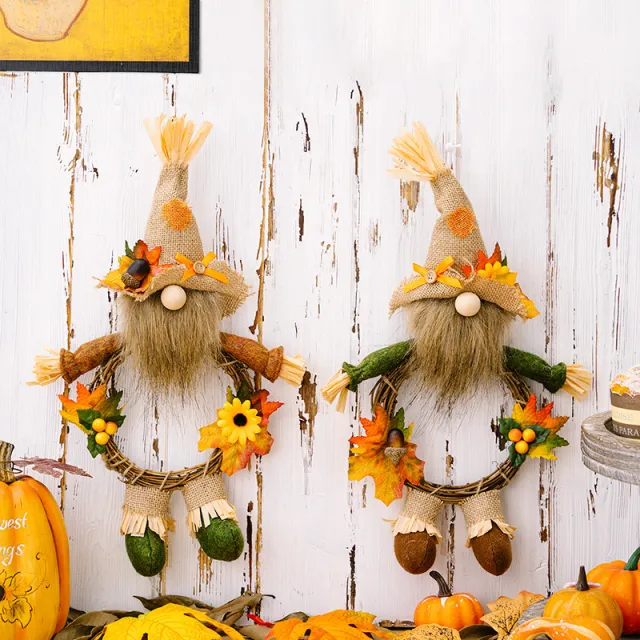 Burlap Pointed Hat Rudolf Vine Ring Autumn Vine Ring Garland - Shop at LoveMi