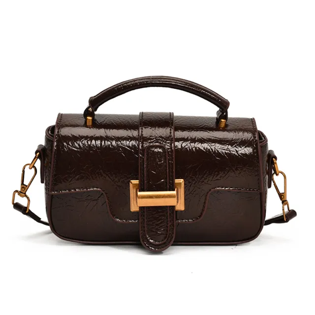 Light Luxury Unique One shoulder Crossbody Fashion Square Pouch Brown - Shop at LoveMi