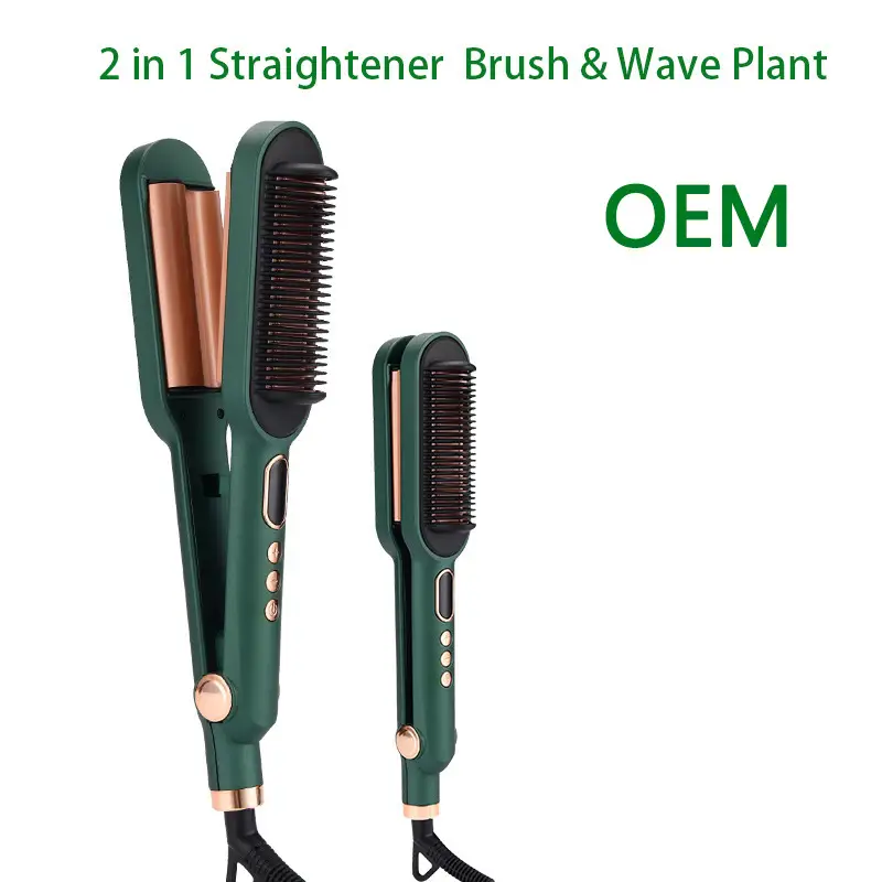 Straightening Comb And Curling Iron Combo Flat Brush