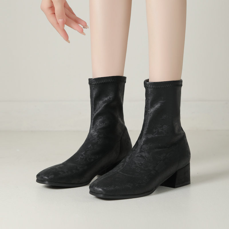 New Chinese-style Womens Shoes French- Elegance Fashion Booties